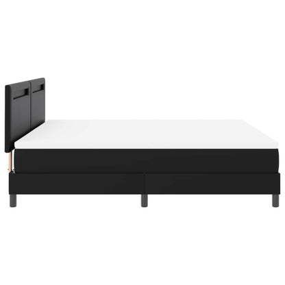vidaXL Boxspringbett mit Matratze Schwarz 180 x 200 cm Kunstleder