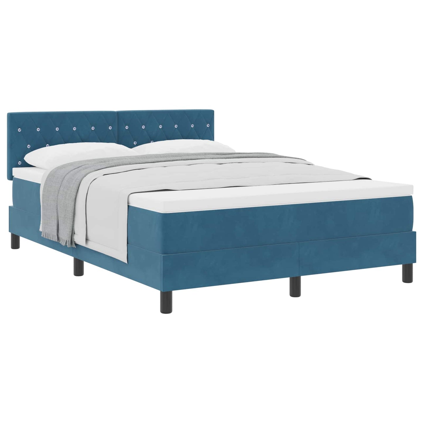 Boxspringbett mit Matratze Dunkelblau 160 x 200 cm Samt