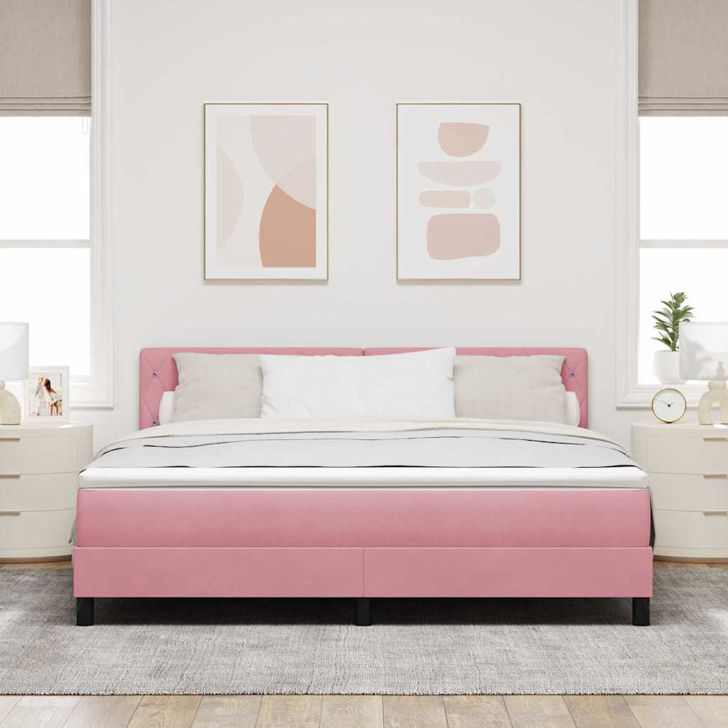 Boxspringbett mit Matratze mit Kopfteil Rosa 180 x 200 cm Samt