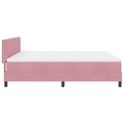 Boxspringbett mit Matratze mit Kopfteil Rosa 180 x 200 cm Samt