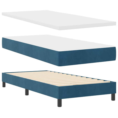 Boxspringbett mit Matratze Dunkelblau 90 x 200 cm Samt