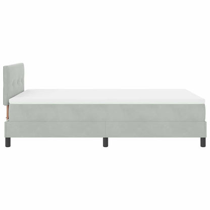 Boxspringbett mit Matratze Hellgrau 120 x 190 cm Samt