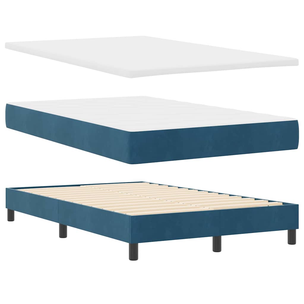 Boxspringbett mit Matratze Dunkelblau 120 x 200 cm Samt