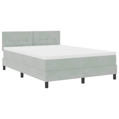 Boxspringbett mit Matratze Hellgrau 160 x 200 cm Samt