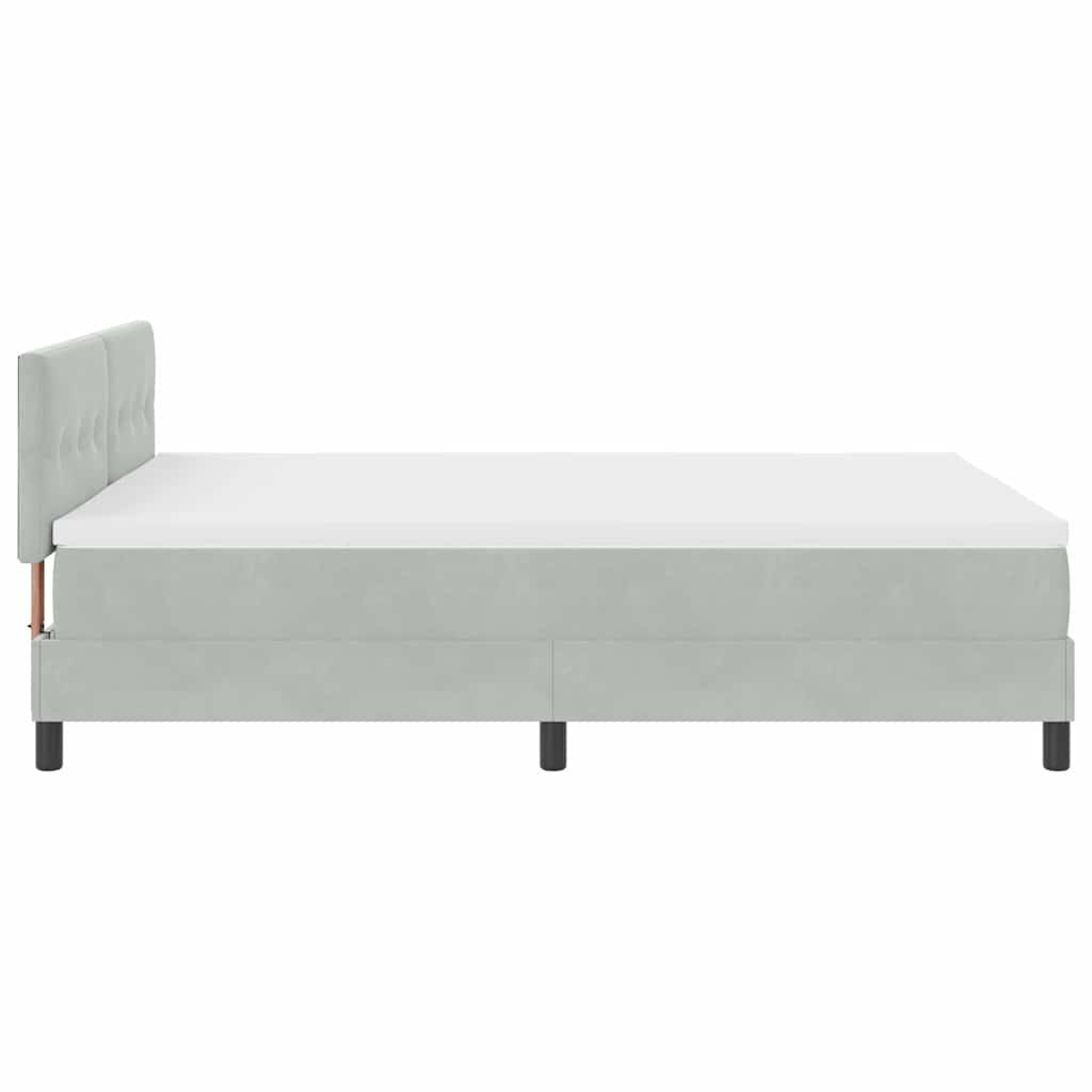 Boxspringbett mit Matratze Hellgrau 160 x 200 cm Samt