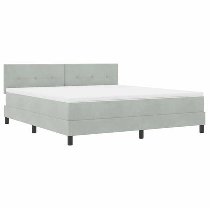 Boxspringbett mit Matratze Hellgrau 180 x 200 cm Samt