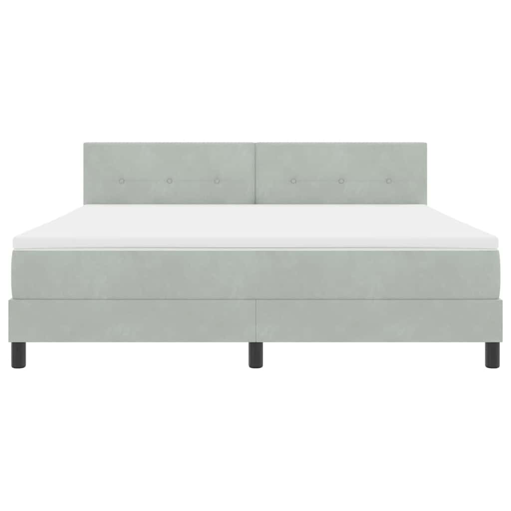 Boxspringbett mit Matratze Hellgrau 180 x 200 cm Samt
