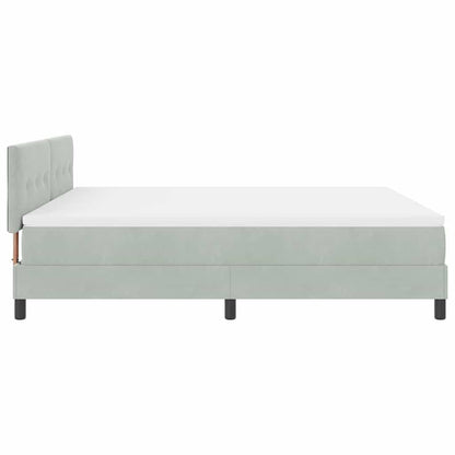 Boxspringbett mit Matratze Hellgrau 180 x 200 cm Samt