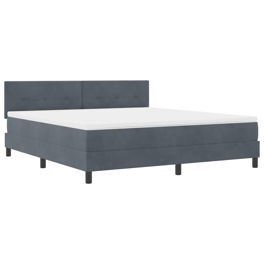 Boxspringbett mit Matratze Dunkelgrau 180 x 200 cm Samt