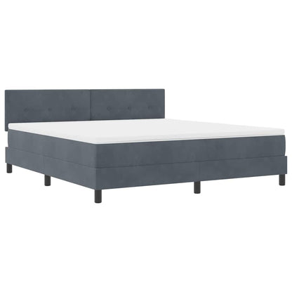 Boxspringbett mit Matratze Dunkelgrau 180 x 200 cm Samt