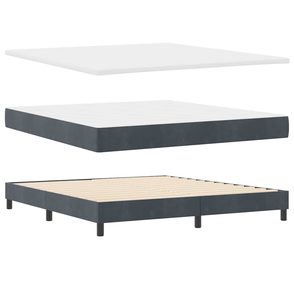 Boxspringbett mit Matratze Dunkelgrau 180 x 200 cm Samt
