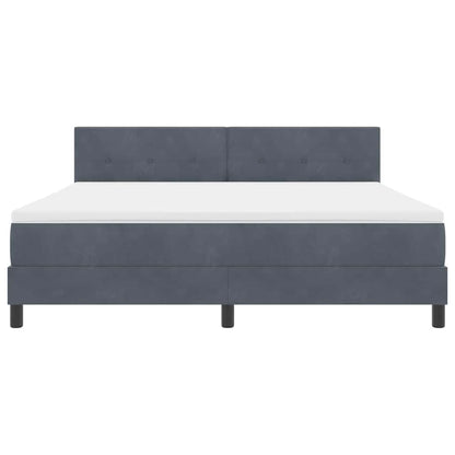 Boxspringbett mit Matratze Dunkelgrau 180 x 200 cm Samt