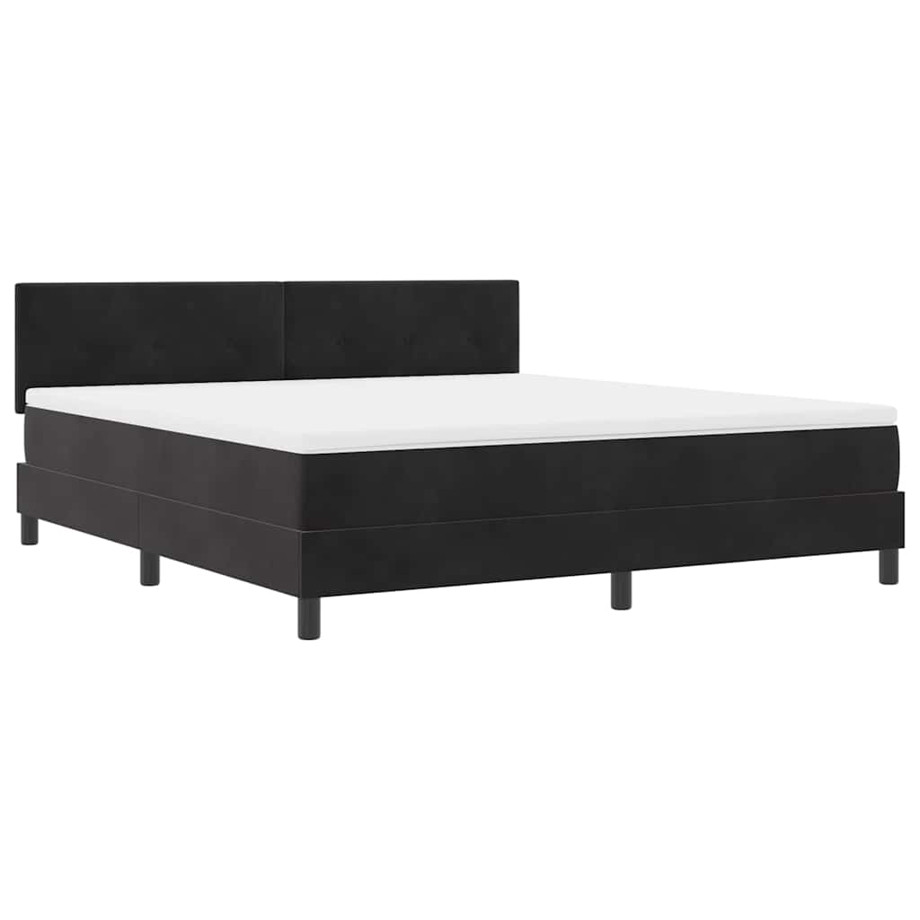 Boxspringbett mit Matratze Schwarz 180 x 200 cm Samt