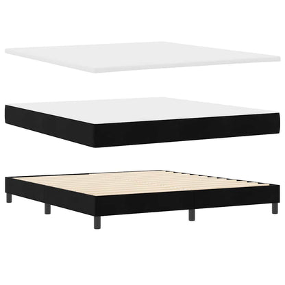 Boxspringbett mit Matratze Schwarz 180 x 200 cm Samt