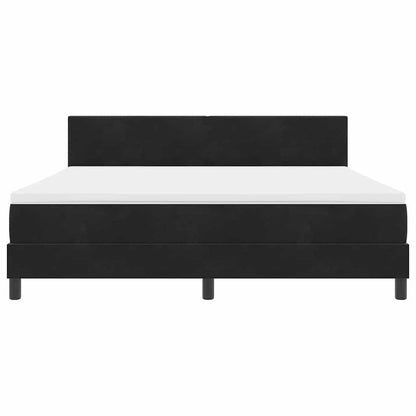 Boxspringbett mit Matratze Schwarz 180 x 200 cm Samt