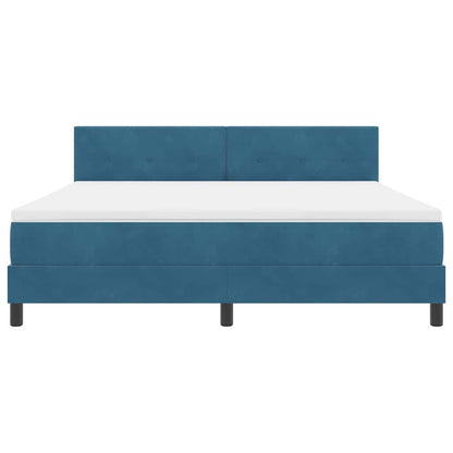 Boxspringbett mit Matratze Dunkelblau 180 x 200 cm Samt