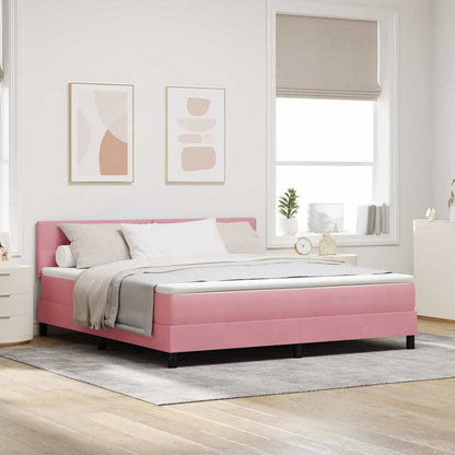 Boxspringbett mit Matratze mit Kopfteil Rosa 180 x 200 cm Samt