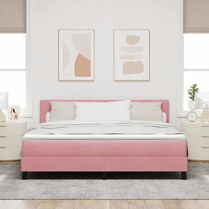 Boxspringbett mit Matratze mit Kopfteil Rosa 180 x 200 cm Samt