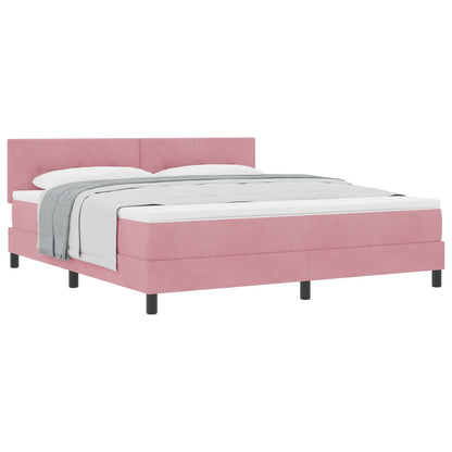 Boxspringbett mit Matratze mit Kopfteil Rosa 180 x 200 cm Samt