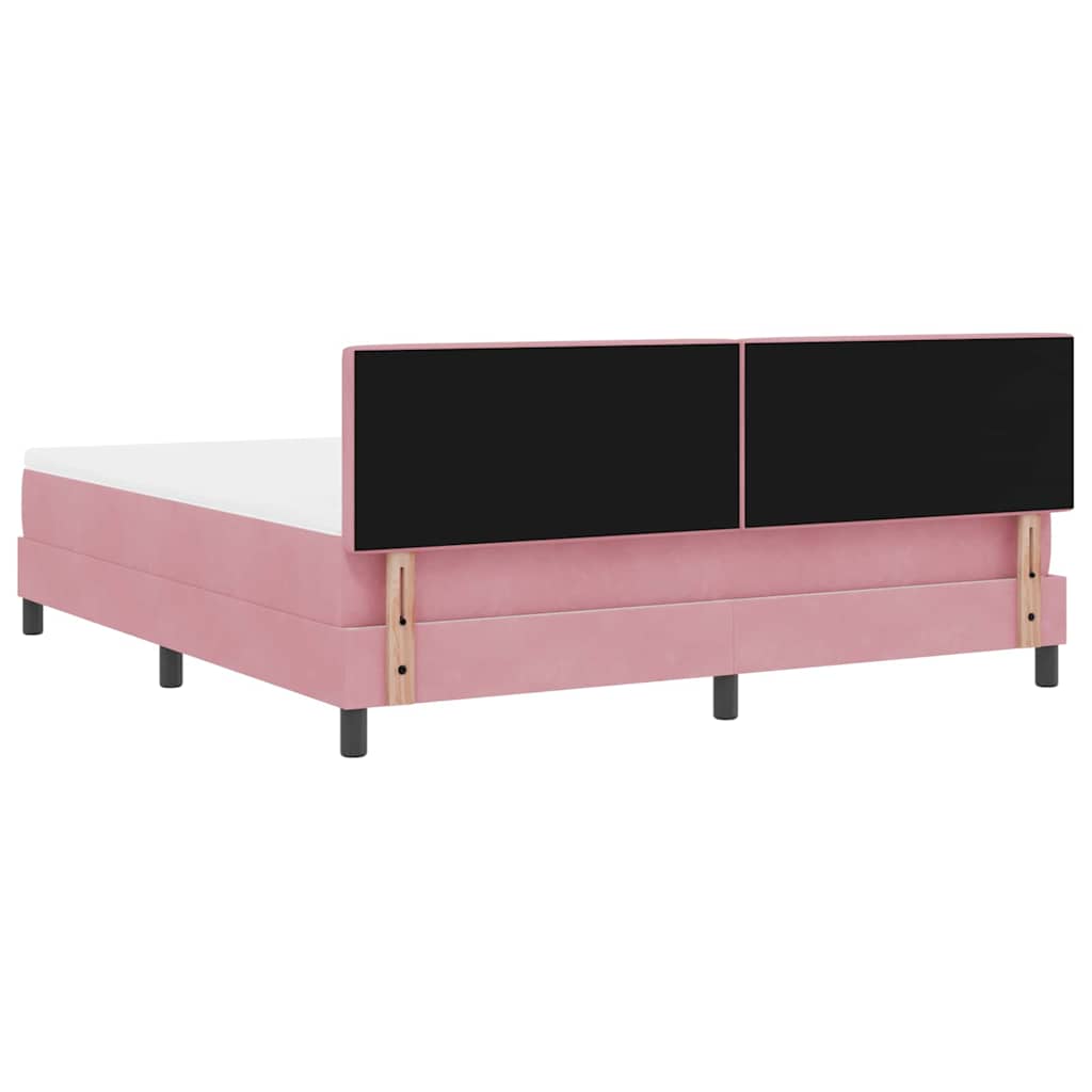 Boxspringbett mit Matratze mit Kopfteil Rosa 180 x 200 cm Samt