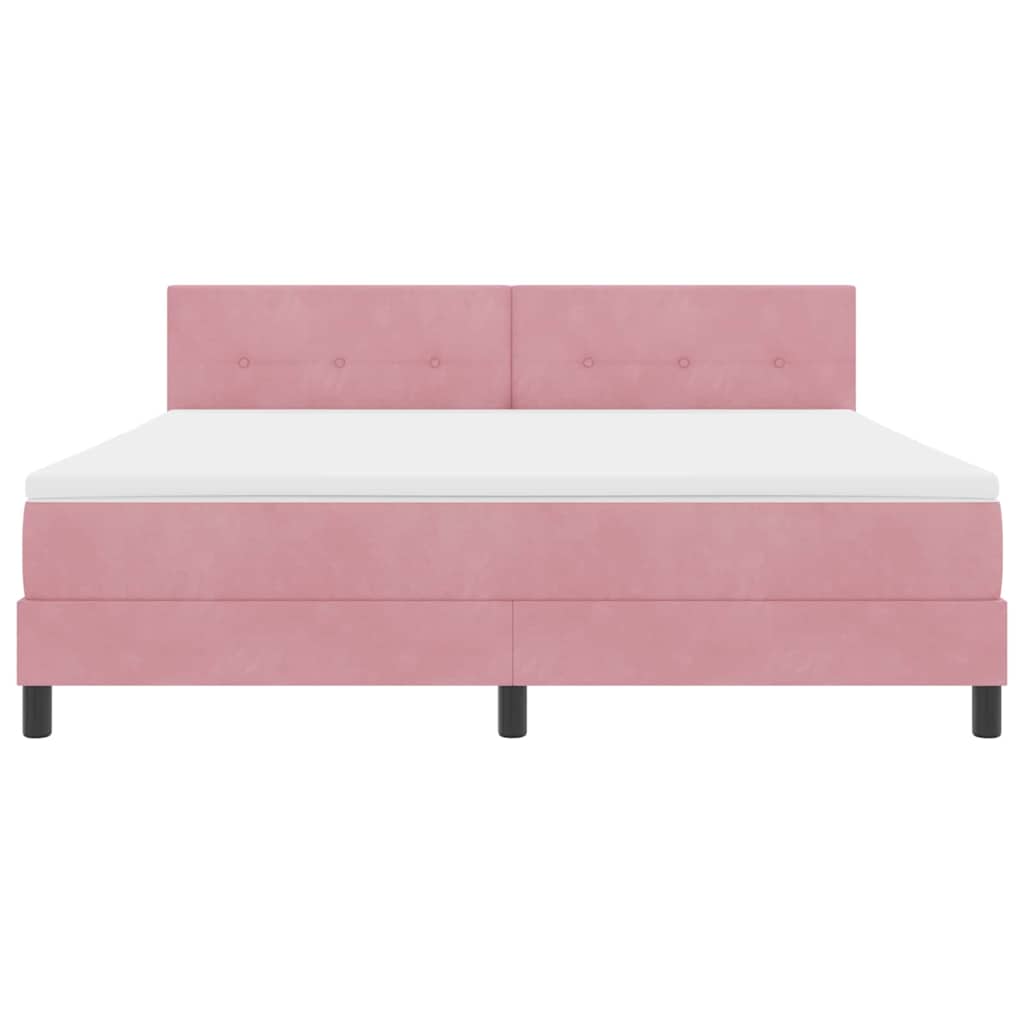 Boxspringbett mit Matratze mit Kopfteil Rosa 180 x 200 cm Samt