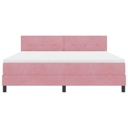 Boxspringbett mit Matratze mit Kopfteil Rosa 180 x 200 cm Samt