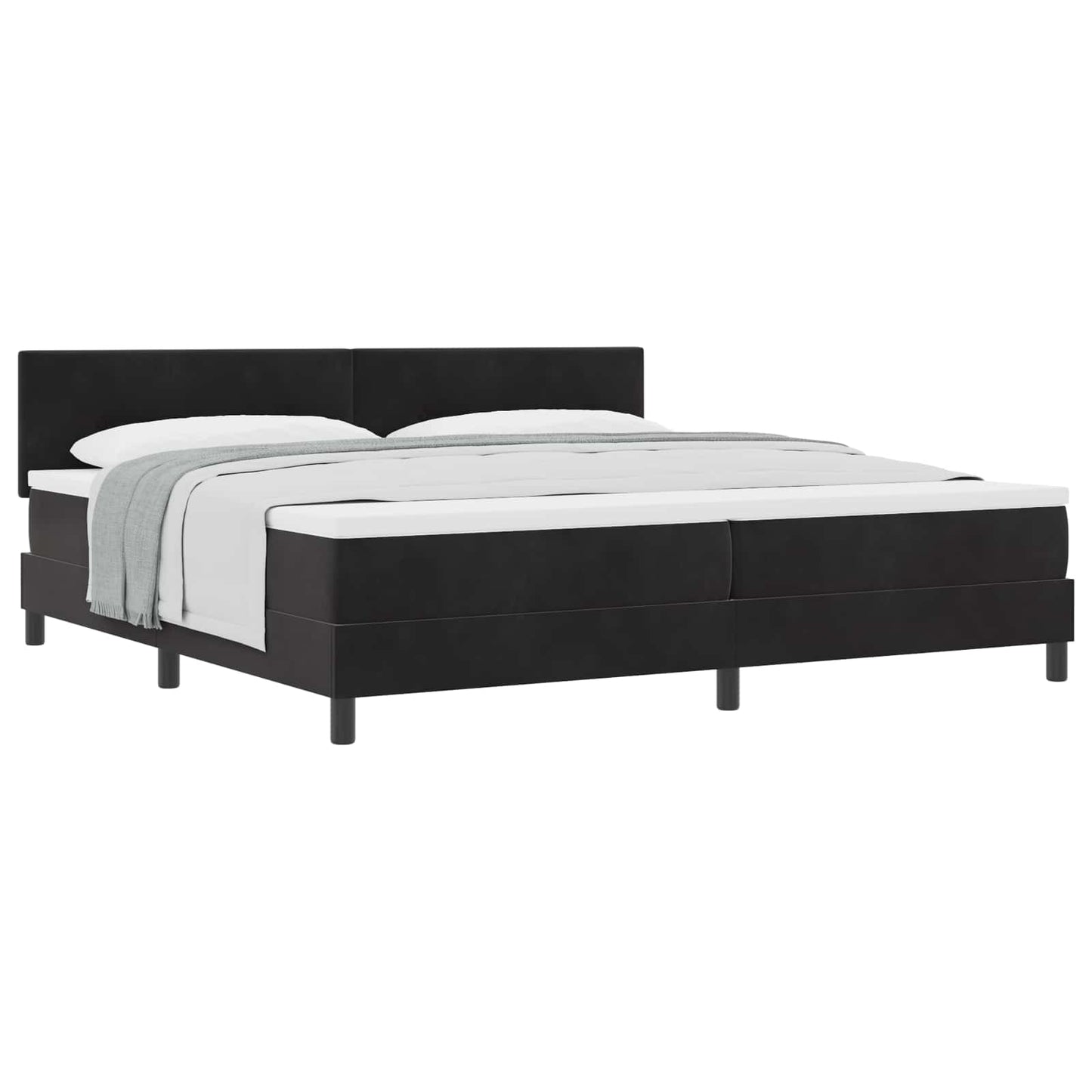 Boxspringbett mit Matratze Schwarz 200 x 200 cm Samt