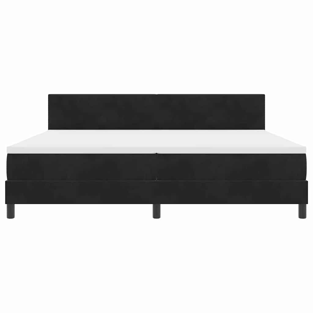 Boxspringbett mit Matratze Schwarz 200 x 200 cm Samt