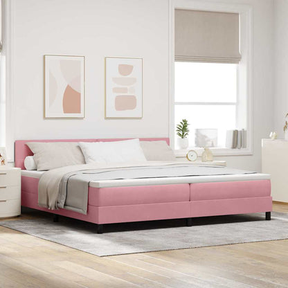 Boxspringbett mit Matratze mit Kopfteil Rosa 200 x 200 cm Samt