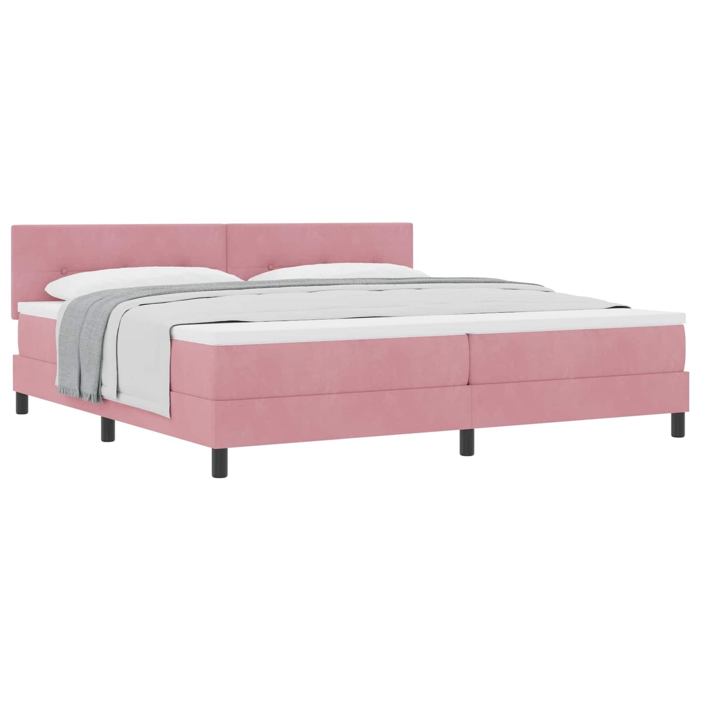 Boxspringbett mit Matratze mit Kopfteil Rosa 200 x 200 cm Samt