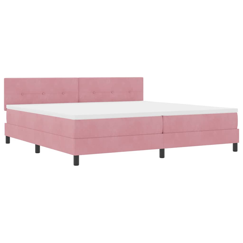 Boxspringbett mit Matratze mit Kopfteil Rosa 200 x 200 cm Samt