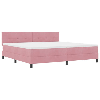 Boxspringbett mit Matratze mit Kopfteil Rosa 200 x 200 cm Samt