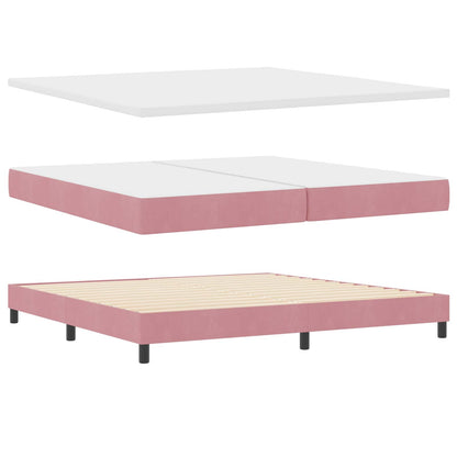Boxspringbett mit Matratze mit Kopfteil Rosa 200 x 200 cm Samt