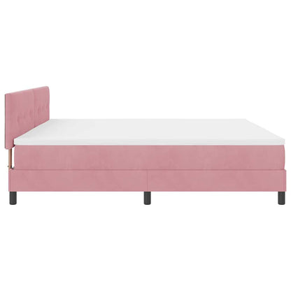 Boxspringbett mit Matratze mit Kopfteil Rosa 200 x 200 cm Samt