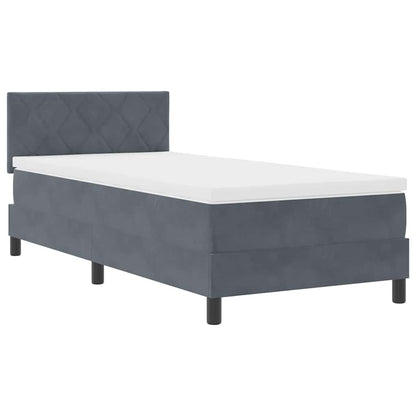 Boxspringbett mit Matratze Dunkelgrau 90 x 190 cm Samt
