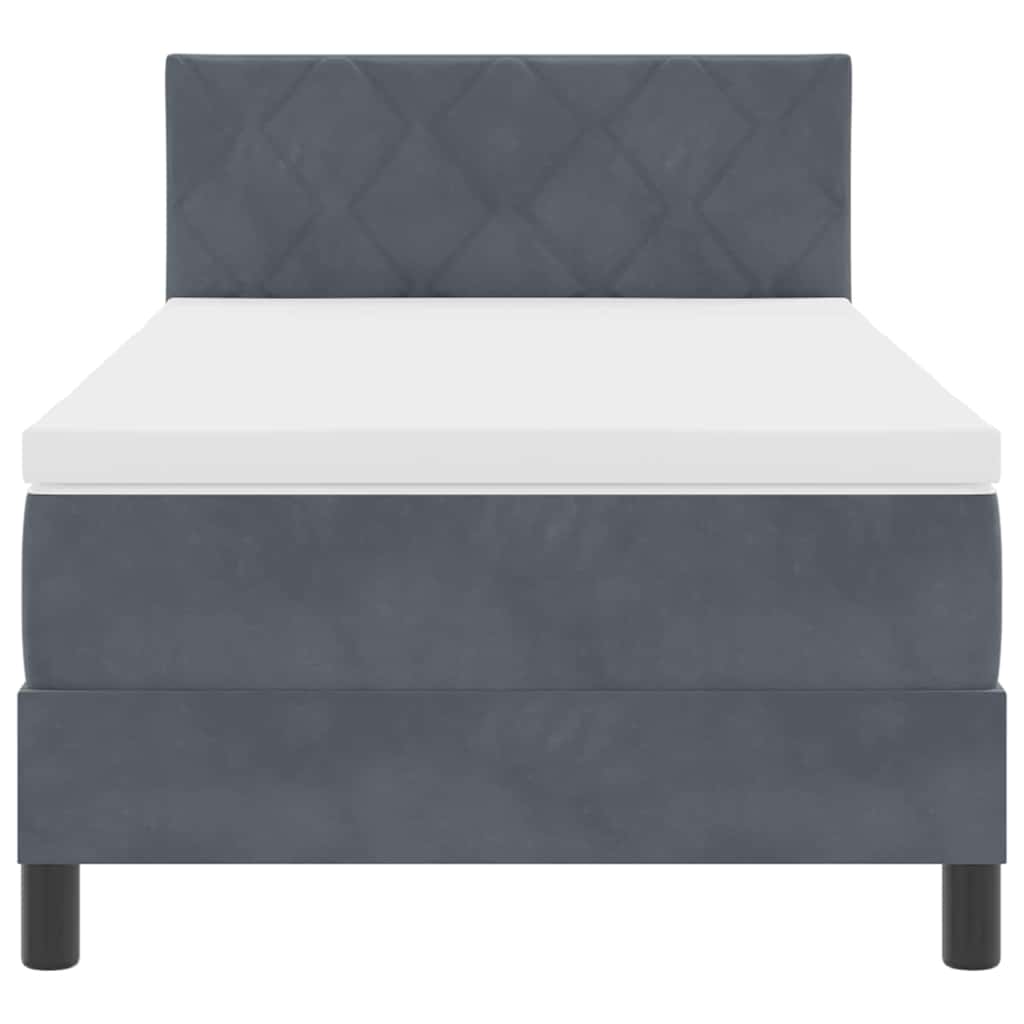 Boxspringbett mit Matratze Dunkelgrau 100 x 200 cm Samt
