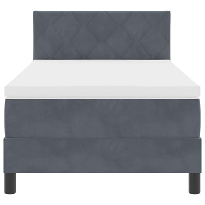 Boxspringbett mit Matratze Dunkelgrau 100 x 200 cm Samt