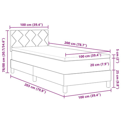vidaXL Boxspringbett mit Matratze Dunkelgrün 100 x 200 cm Samt