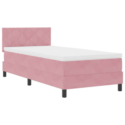 Boxspringbett mit Matratze mit Kopfteil Rosa 100 x 200 cm Samt