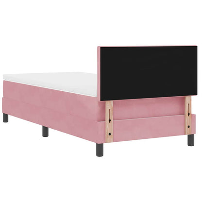 Boxspringbett mit Matratze mit Kopfteil Rosa 100 x 200 cm Samt