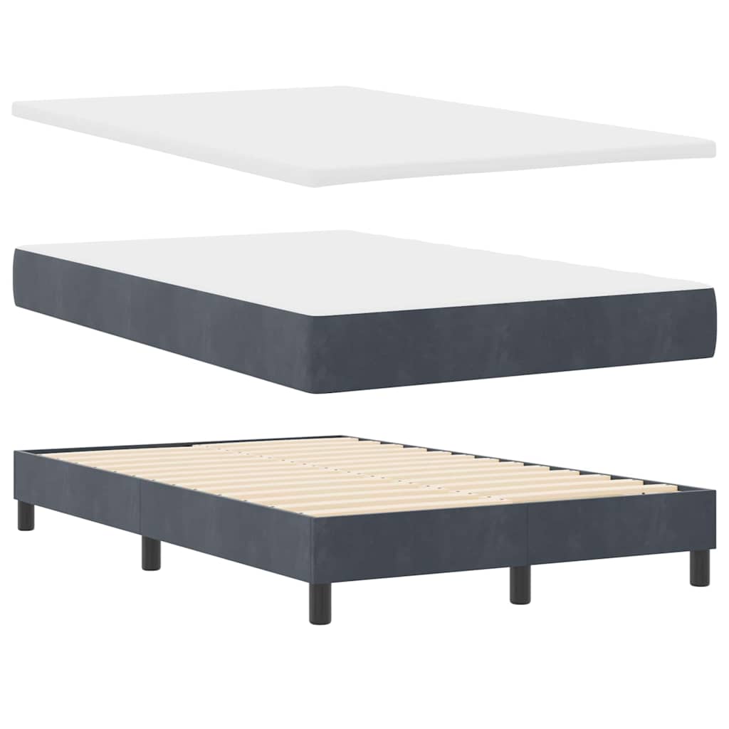 Boxspringbett mit Matratze Dunkelgrau 120 x 190 cm Samt