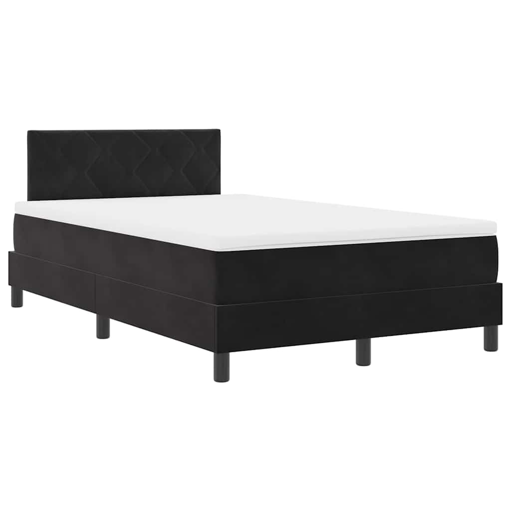 Boxspringbett mit Matratze Schwarz 120 x 190 cm Samt