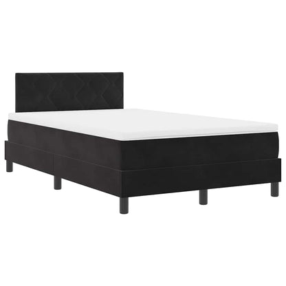 Boxspringbett mit Matratze Schwarz 120 x 190 cm Samt
