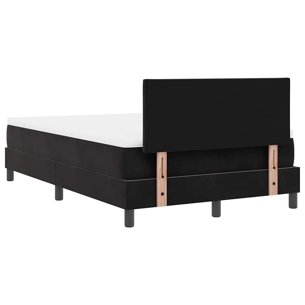 Boxspringbett mit Matratze Schwarz 120 x 190 cm Samt