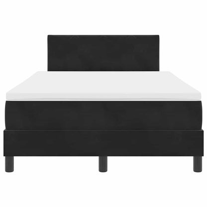 Boxspringbett mit Matratze Schwarz 120 x 190 cm Samt