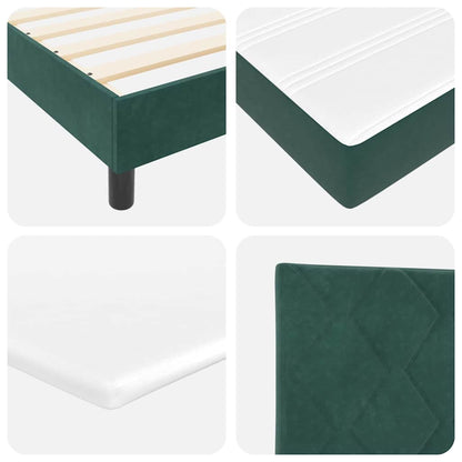 vidaXL Boxspringbett mit Matratze Dunkelgrün 120 x 190 cm Samt