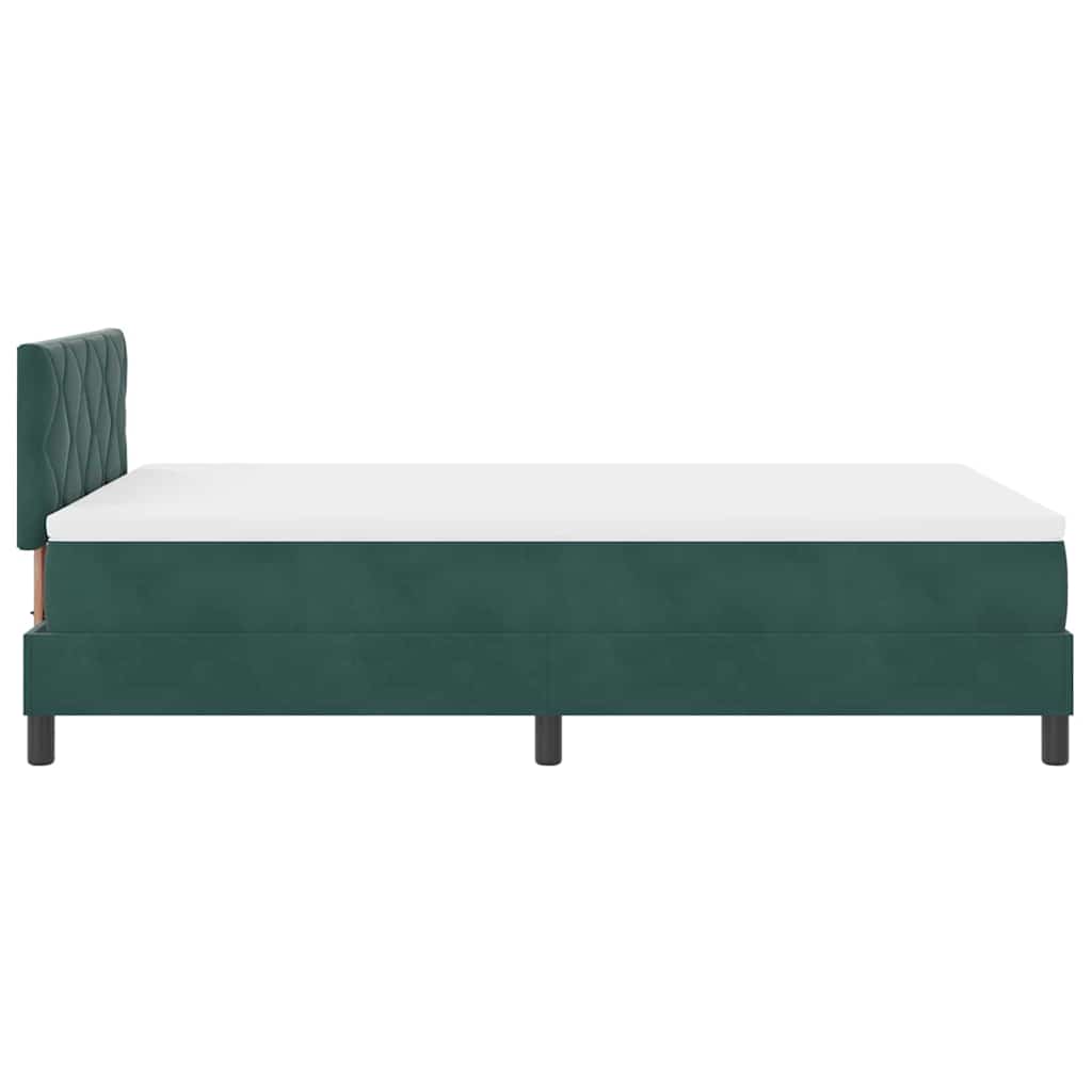 vidaXL Boxspringbett mit Matratze Dunkelgrün 120 x 200 cm Samt