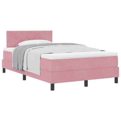 Boxspringbett mit Matratze mit Kopfteil Rosa 120 x 200 cm Samt