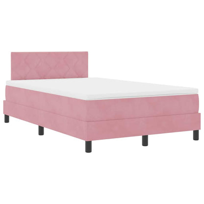 Boxspringbett mit Matratze mit Kopfteil Rosa 120 x 200 cm Samt