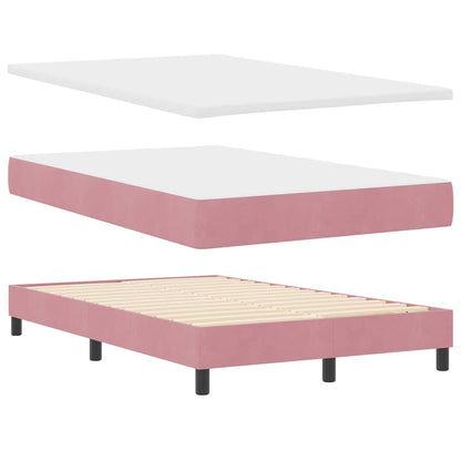 Boxspringbett mit Matratze mit Kopfteil Rosa 120 x 200 cm Samt